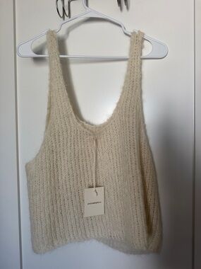Atelier Delphine Cream Knit Mohair Tank Top